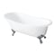 Aqua Eden Clawfoot Bathtubs, 54 L, 30.31 W, White/Polished Chrome, Cast Iron VCTND5431B1 - alternate 1